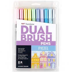 TOMBOW DUAL BRUSH PENS PASTEL SET OF 10
