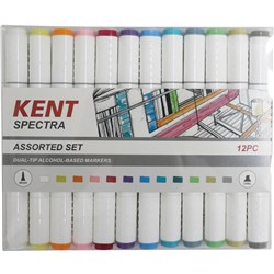 KENT SPECTRA MARKER GRAPHIC DESIGN ASSORTED SET OF 12