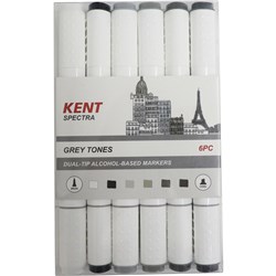 KENT SPECTRA MARKER GRAPHIC DESIGN GREY TONES SET OF 6