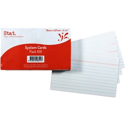 STAT SYSTEM CARDS 76X127MM RULED