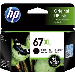 HP 67XL 3YM57AA INK CARTRIDGE HIGH YIELD BLACK HIGH YIELD BLACK