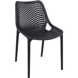 AIR HOSPITALITY CAFE CHAIR INDOOR OUTDOOR USE STACKABLE POLYPROPYLENE BLACK