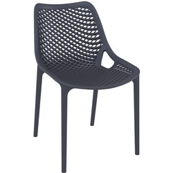 AIR HOSPITALITY CAFE CHAIR INDOOR OUTDOOR USE STACKABLE POLYPROPYLENE ANTHRACITE