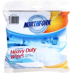 NORTHFORK ANTIBACTERIAL HEAVY DUTY WIPES PERFORATED PACK OF 10