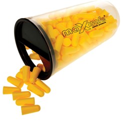 MAXISAFE MAXIPLUG EAR PLUGS DISPOSABLE UNCORDED 26DB TRADIES PACK YELLOW 100 PAIRS