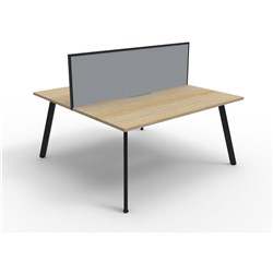 RAPIDLINE ETERNITY WORKSTATION DOUBLE SIDED 2 PERSON + SCREEN 1800WX1530DX1200MMH OAK/BLACK
