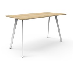 RAPIDLINE ETERNITY HIGH BAR TABLE 1500W X 750D X 1050MMH OAK TOP WHITE FRAME