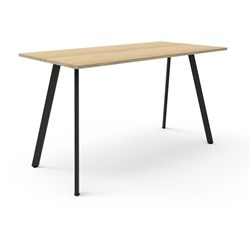 RAPIDLINE ETERNITY HIGH BAR TABLE 1500W X 750D X 1050MMH OAK TOP BLACK FRAME