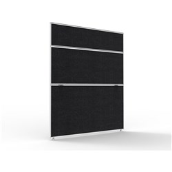 RAPIDLINE SHUSH30+ SCREEN 1200W X 30D X 1500MMH WHITE FRAME BLACK PINNABLE FABRIC
