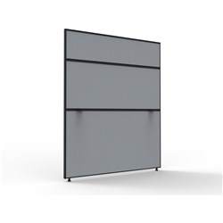 RAPIDLINE SHUSH30+ SCREEN 1200W X 30D X 1500MMH BLACK FRAME GREY PINNABLE FABRIC