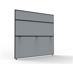 RAPIDLINE SHUSH30+ SCREEN 1500W X 30D X 1500MMH BLACK FRAME GREY PINNABLE FABRIC