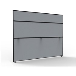 RAPIDLINE SHUSH30+ SCREEN 1800W X 30D X 1500MMH BLACK FRAME GREY PINNABLE FABRIC