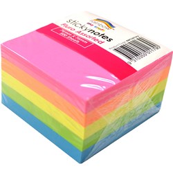 RAINBOW MY CRAFT STICKY NOTES 76 X 76MM FLURO ASSORTED 500 SHEETS