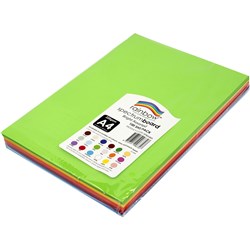 RAINBOW SPECTRUM BOARD A4 220 GSM BRIGHT ASSORTED 100 SHEETS