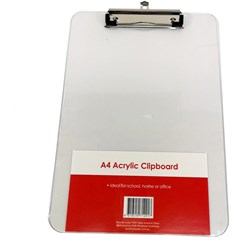 STAT CLIPBOARD A4 ACRYLIC CLEAR
