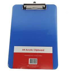 STAT CLIPBOARD A4 ACRYLIC BLUE