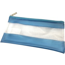 STAT PVC MESH PENCIL CASE 228 X 114MM ASSORTED COLOURS