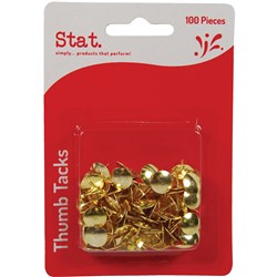 STAT THUMB TACKS PACK OF 100 GOLD