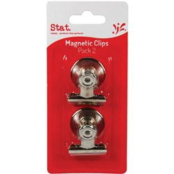 STAT MAGNETIC LETTER CLIPS 32MM PACK OF 2 CHROME