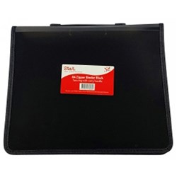 STAT A4 2R ZIPPER BINDER WITH HANDLE 25MM BLACK