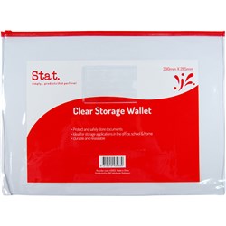 STAT STORAGE WALLET EXTRA LARGE 390 X 280MM CLEAR