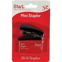 STAT MINI 26/6 STAPLER WITH STAPLES