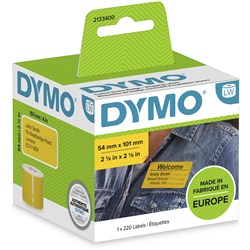 DYMO LABELWRITER SHIPPING LABELS 54MM X 101MM 220 LABELS YELLOW