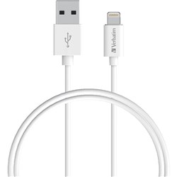 VERBATIM CHARGE & SYNC LIGHTNING CABLE 1 METRE WHITE