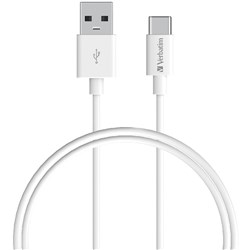 VERBATIM CHARGE & SYNC USB-C CABLE 1 METRE WHITE