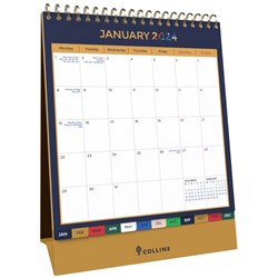 COLLINS DESKTOP CALENDAR 175 X 220MM MONTH TO VIEW EDGE MIRA