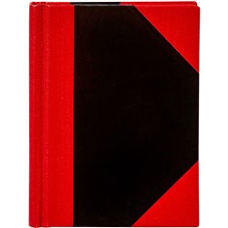 SPIRAX CASEBOUND NOTEBOOK A5 200 PAGE RULED BLACK AND RED