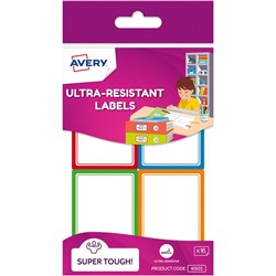 AVERY KIDS ULTRA-RESISTANT 64X44MM ASSORTED COLOURS 16 LABELS