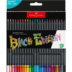 FABER CASTELL BLACK EDITION COLOURING PENCILS BOX OF 24