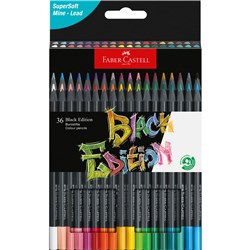 FABER CASTELL BLACK EDITION COLOURING PENCILS BOX OF 36