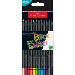 FABER CASTELL BLACK EDITION COLOURING PENCILS BOX OF 12