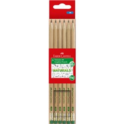 FABER CASTELL GRAPHITE PENCIL NATURALS 2B PACK OF 6