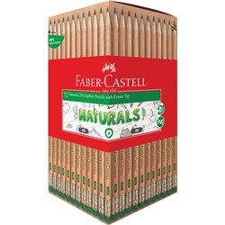 FABER CASTELL GRAPHITE PENCIL NATURALS 2B BOX OF 72