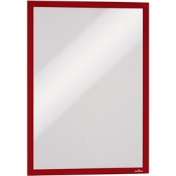 DURABLE DURAFRAME SIGN HOLDER SELF-ADHESIVE A3 RED PACK OF 2
