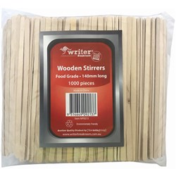 WRITER BREAKROOM ECO DISPOSABLE WOODEN STIRRERS 140MM PACK OF 1000