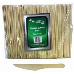 WRITER BREAKROOM ECO WOODEN CUTLERY KNIFE160MM PACK OF 100