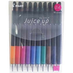 PILOT JUICE UP EVERYDAY GEL PEN RETRACTABLE 0.4MM ASSORTED COLOURS WALLET OF 10