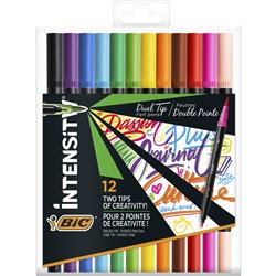BIC INTENSITY DUAL TIP FINELINER ASSORTED COLOURS PACK OF 12