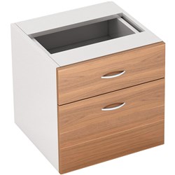 OM PREMIER FIXED PEDESTAL 1 DRAWER 1 FILE 464WX400DX450MMH VIRGINIA WALNUT AND WHITE