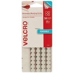 VELCRO BRAND REMOVABLE CIRCLES 9MM WHITE PACK OF 56