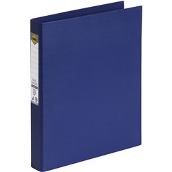 MARBIG LINEN PE BINDER A4 2D RING 25MM BLUE