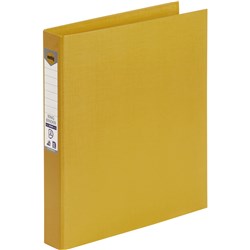 MARBIG LINEN PE BINDER A4 2D RING 25MM YELLOW