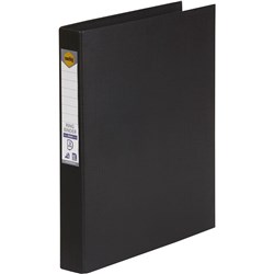 MARBIG LINEN PE BINDER A4 3D RING 25MM BLACK