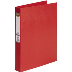 MARBIG LINEN PE BINDER A4 3D RING 25MM RED