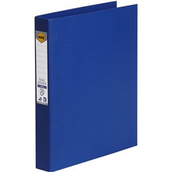 MARBIG LINEN PE BINDER A4 4D RING 25MM BLUE