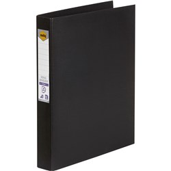 MARBIG LINEN PE BINDER A4 4D RING 25MM BLACK